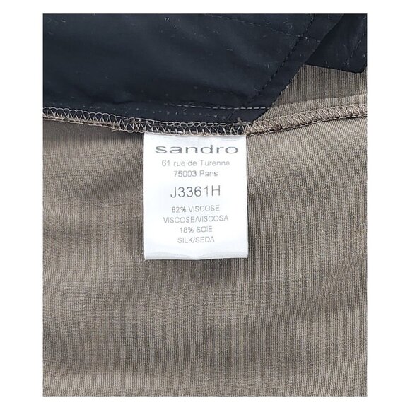 SANDRO NWT Joyau Leather Trim Bow Gathered Velvet Skirt - Picture 11 of 11